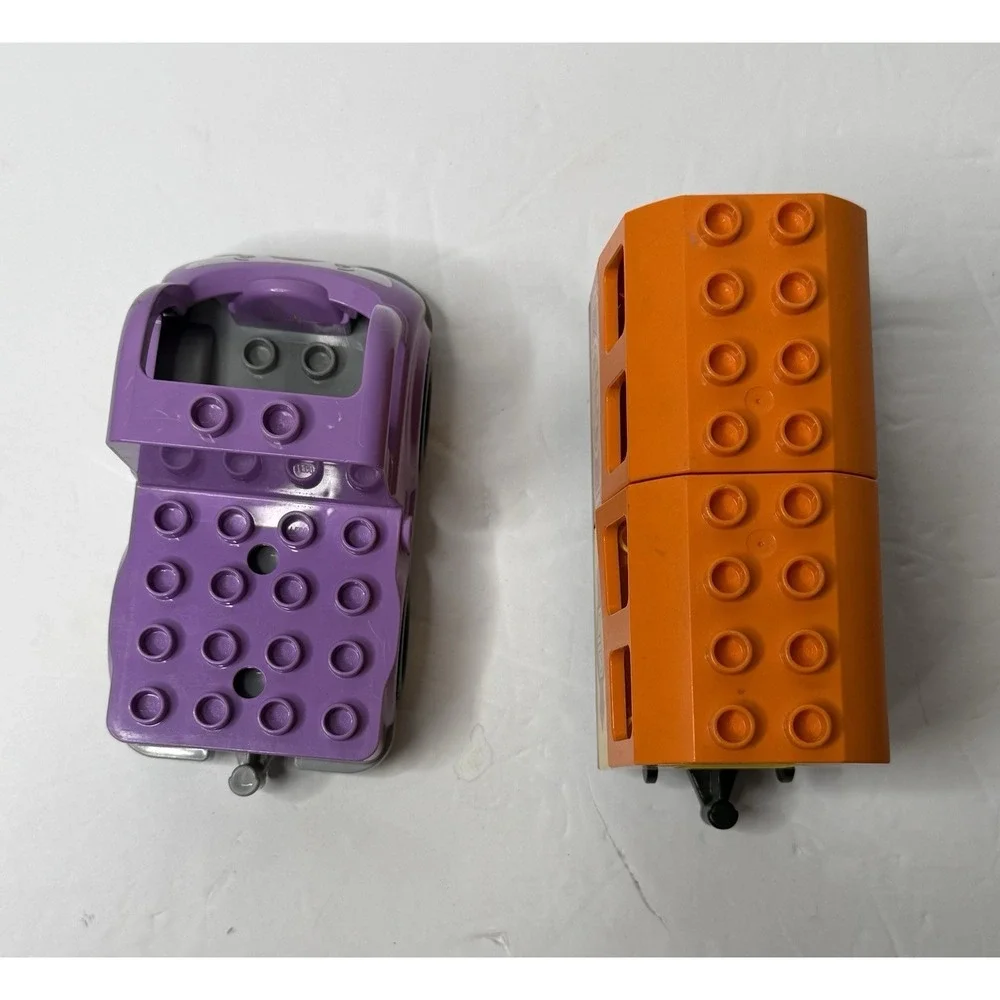 LEGO Duplo Train Car Coach Cabin & Purple Flat Bed Truck Collect Child Toy Used‎